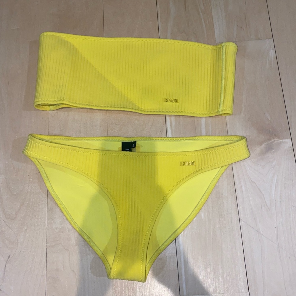 Yellow Triangl Bandeau Bikini